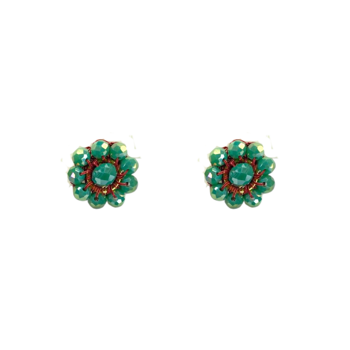 Brinco de Crochê Mini Flor Legacy Verde e Rosa Sale