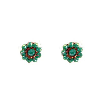 Brinco de Crochê Mini Flor Legacy Verde e Rosa Sale