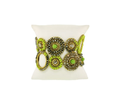 Bracelete de Crochê Patchwork Verde