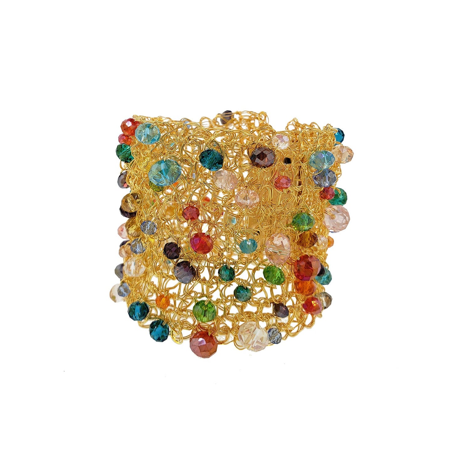 Bracelete de Crochê Pontos de Luz Colorido