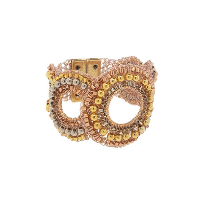 Bracelete de Crochê Trio Argolas Trio Gold