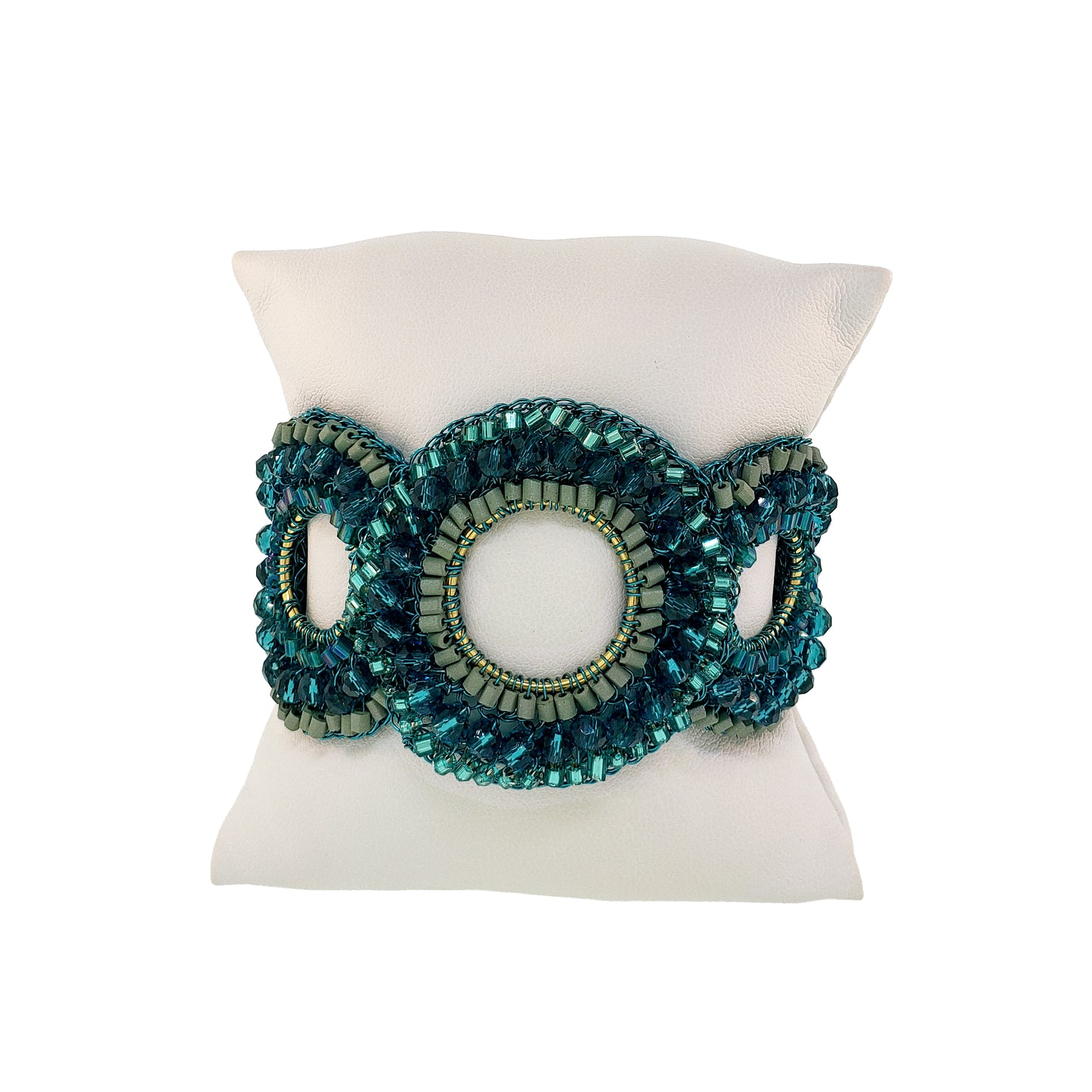 Bracelete de Crochê Gush Teal