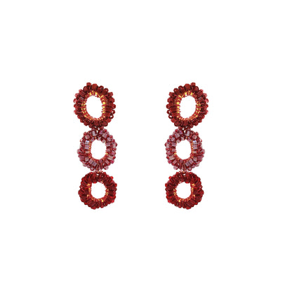 Brinco de Crochê Halo Infinite Love - Burgundy