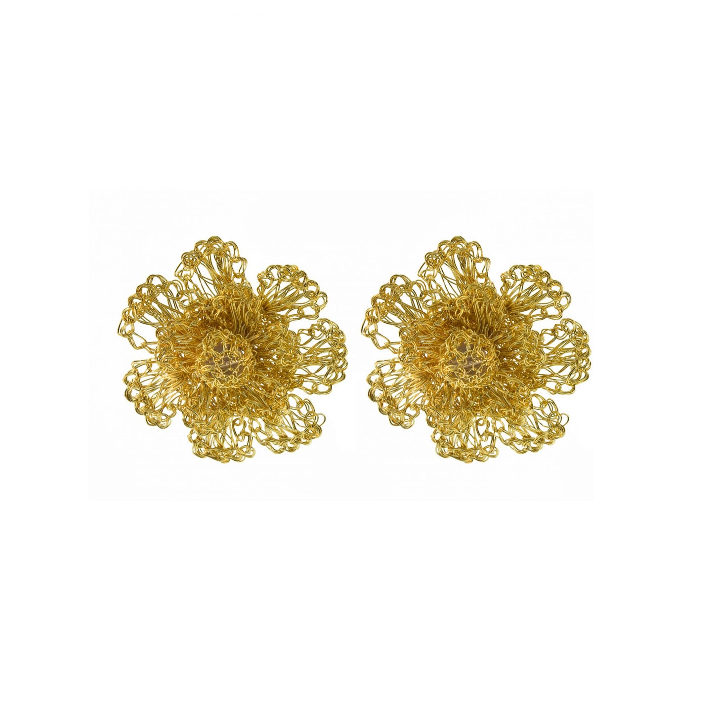 Brinco de Crochê Flor All Gold