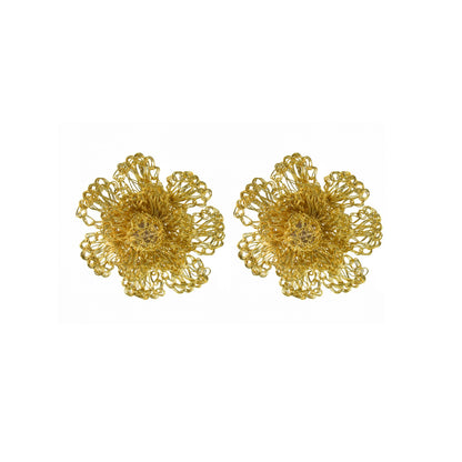 Brinco de Crochê Flor All Gold