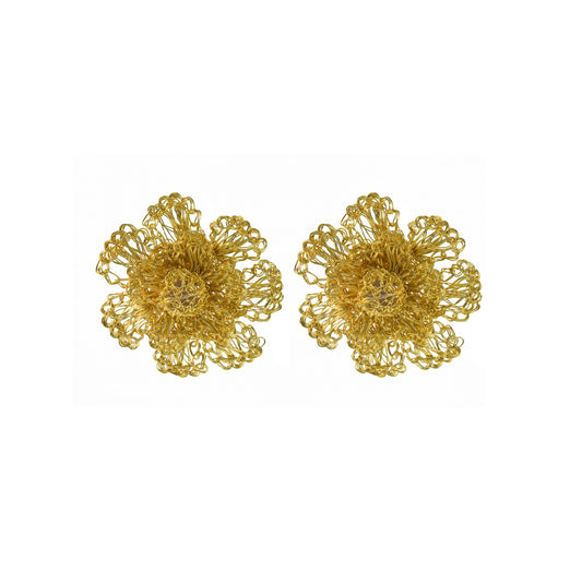 Brinco de Crochê Flor All Gold