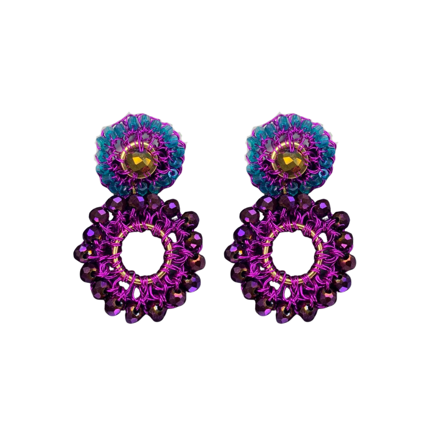 Brinco de Crochê Minerva Roxo Sale