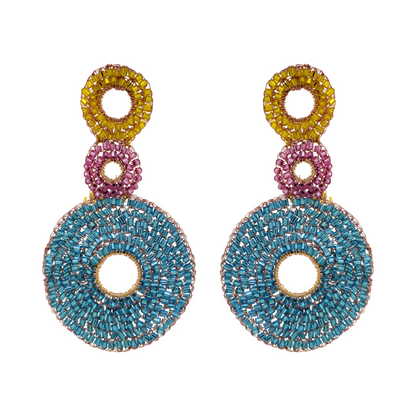 Brinco de Crochê Conjunto Mandalas Magic Pink