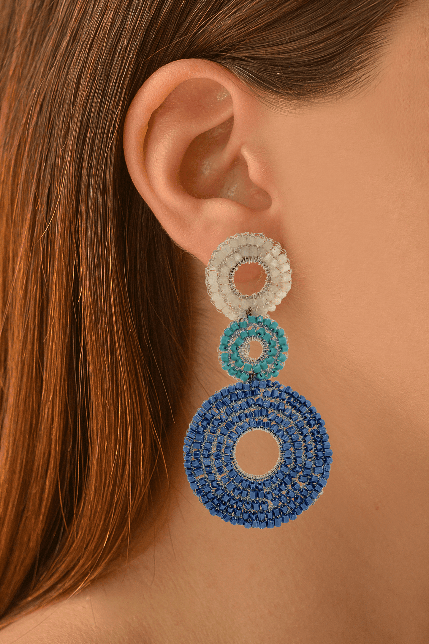 Brinco de Crochê Conjunto Mandalas Caribbean