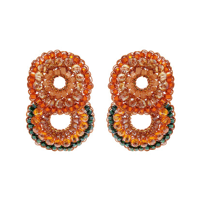 Brinco de Crochê Duo Argolas Laranja Mistic Forest