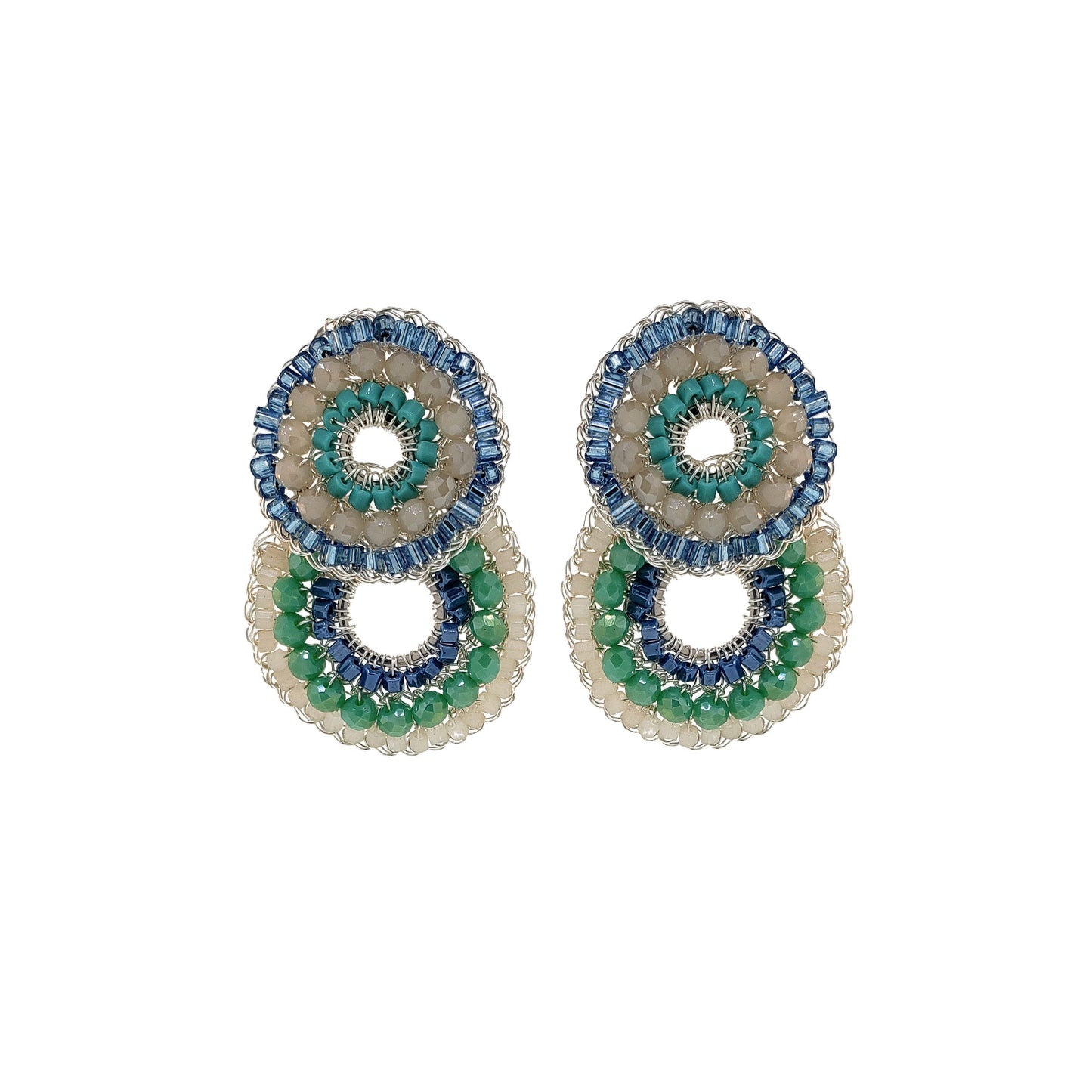 Brinco de Crochê Duo Argolas Caribbean