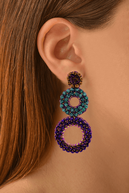 Brinco de Crochê Tri Elos Amazon