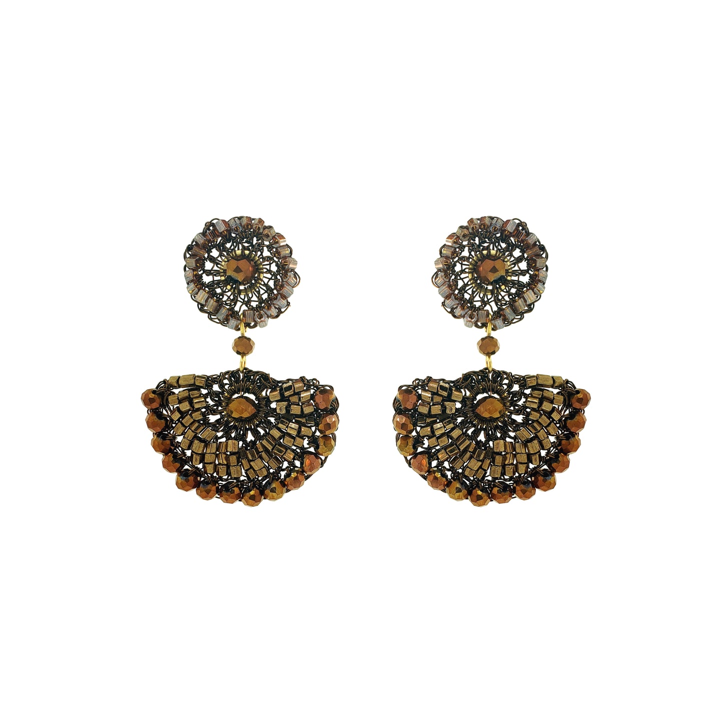 Brinco de Crochê Mystra Dangle Infinite Love - Sépia