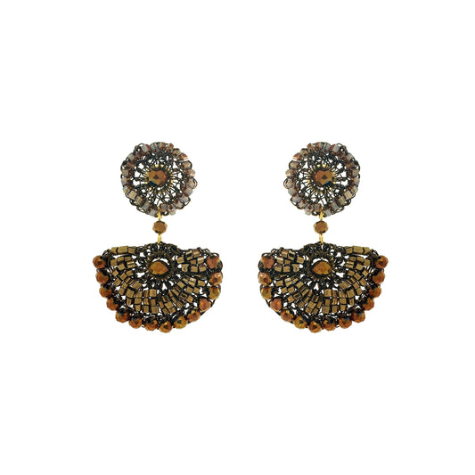 Brinco de Crochê Mystra Dangle Infinite Love - Sépia