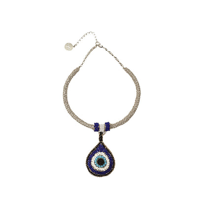 Colar de Crochê Evil Eye Maxi Palladium