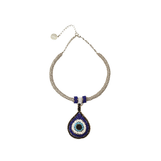 Colar de Crochê Evil Eye Maxi Palladium