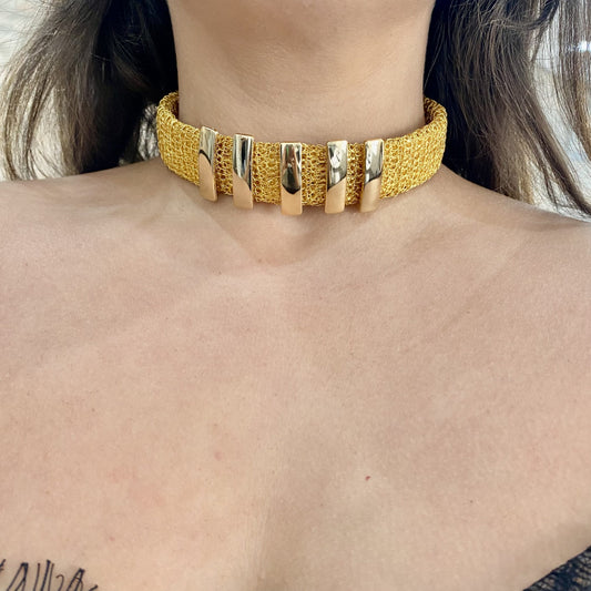 Colar de Crochê All Gold Choker Power