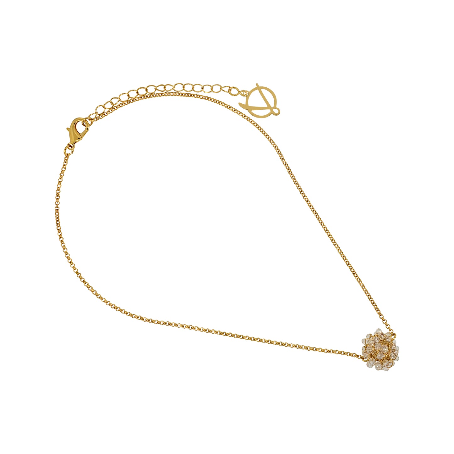 Colar de Crochê Esfera Maya Cristal