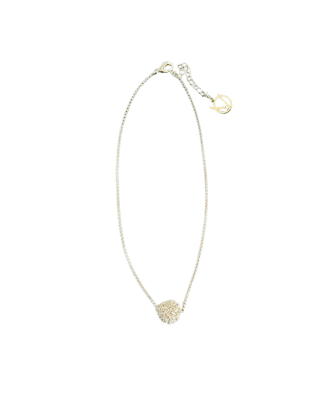 Colar de Crochê Esfera Maya Prata Transparente