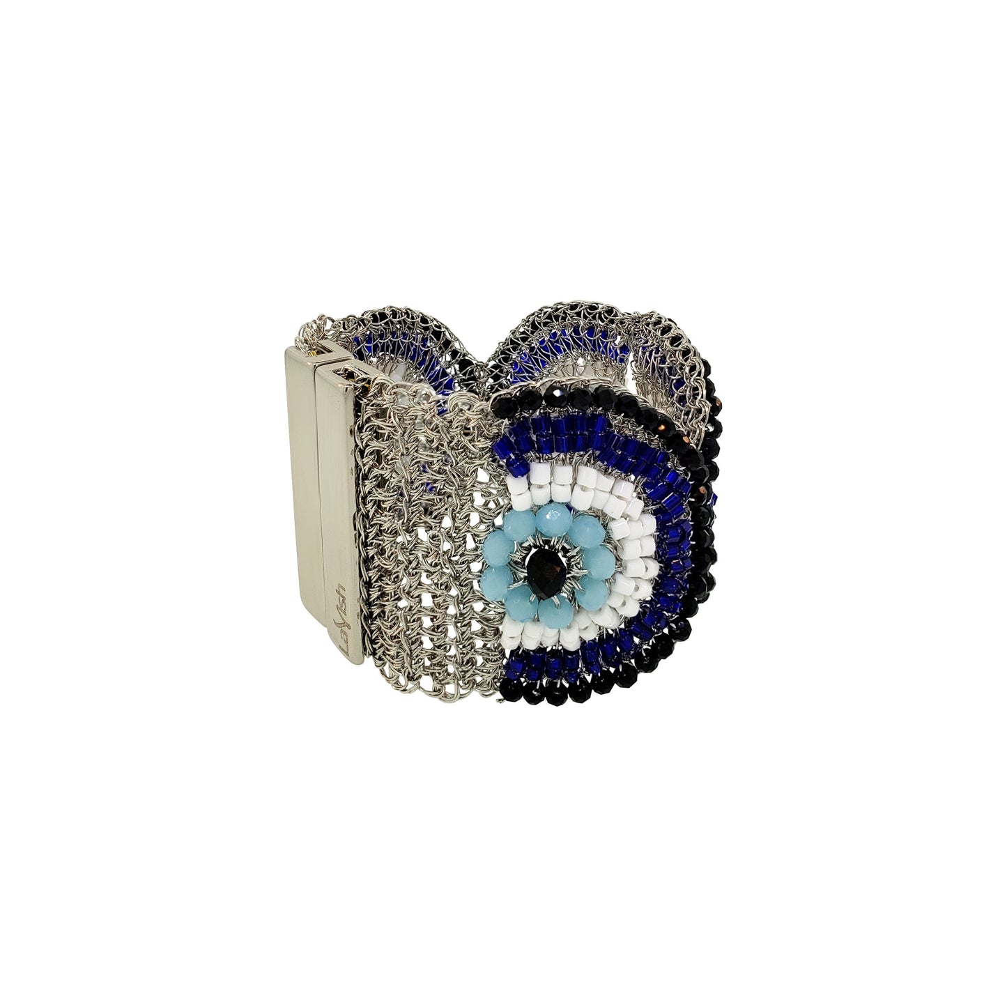 Bracelete de Crochê Evil Eye Maxi Palladium