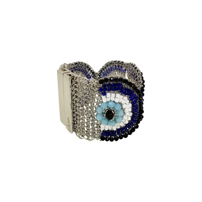 Bracelete de Crochê Evil Eye Maxi Palladium