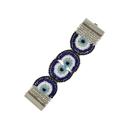 Bracelete de Crochê Evil Eye Maxi Palladium