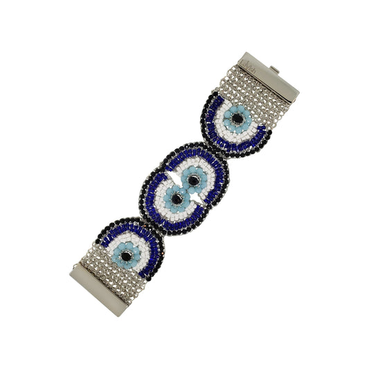 Bracelete de Crochê Evil Eye Maxi Palladium