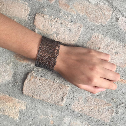 Bracelete de Crochê Ônix Fina