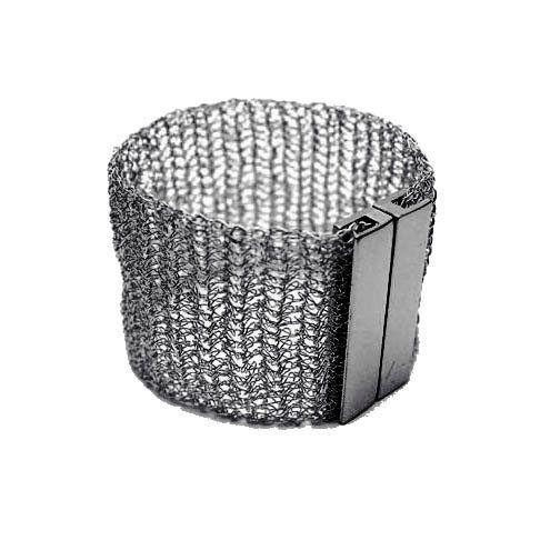 Bracelete de Crochê Ônix Fina