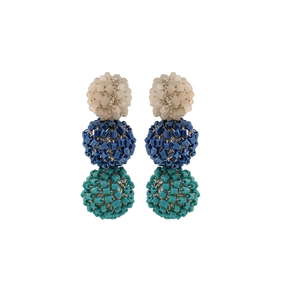 Brinco de Crochê Tri Balls Caribbean