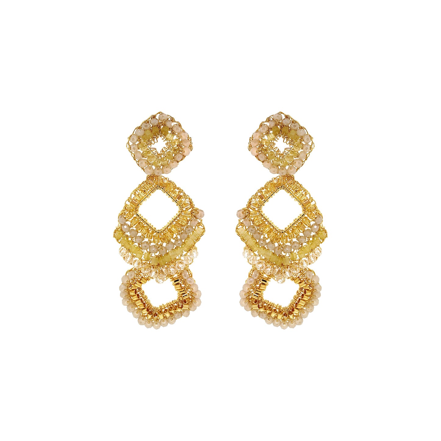 Brinco de Crochê Puzzle Dangle Maxi Dourado Roll & Sparkle Sale