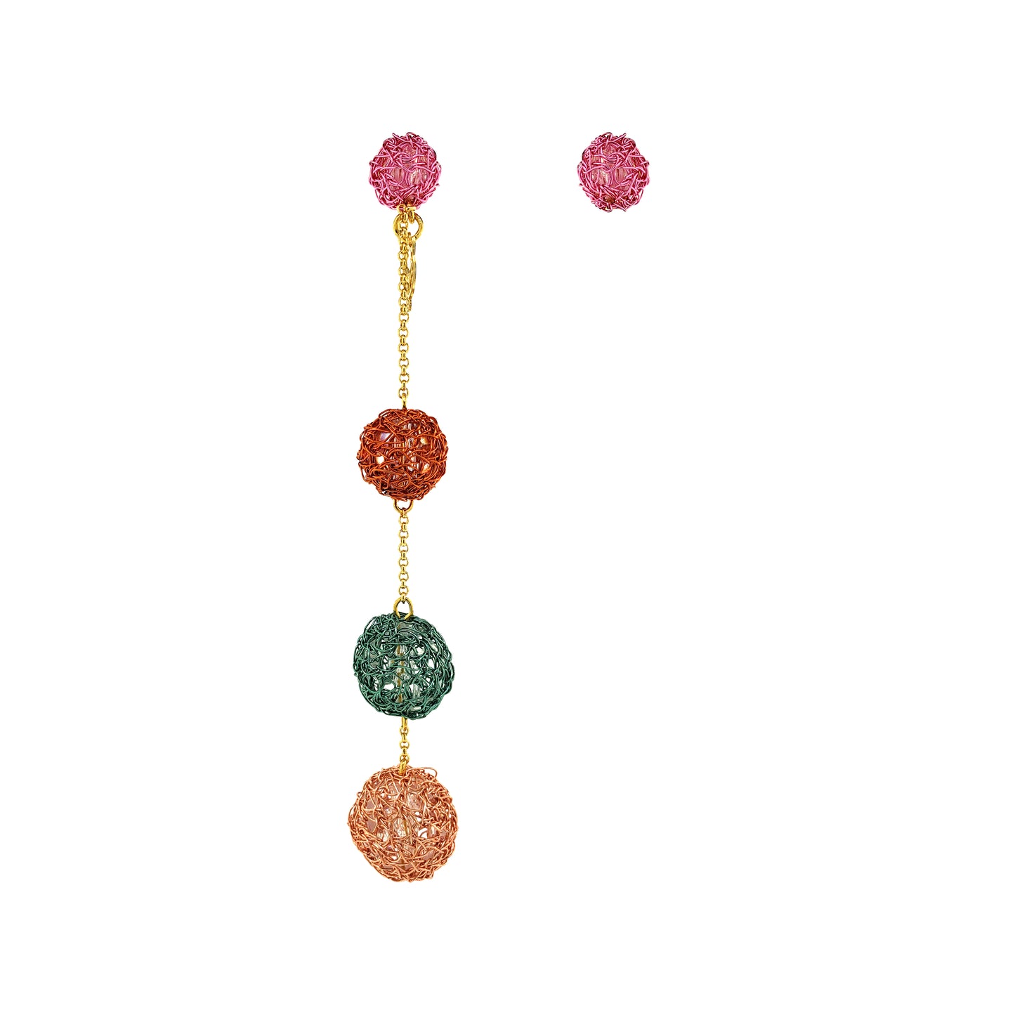 Brinco de Crochê Assimétrico Sweet Gummy Mix