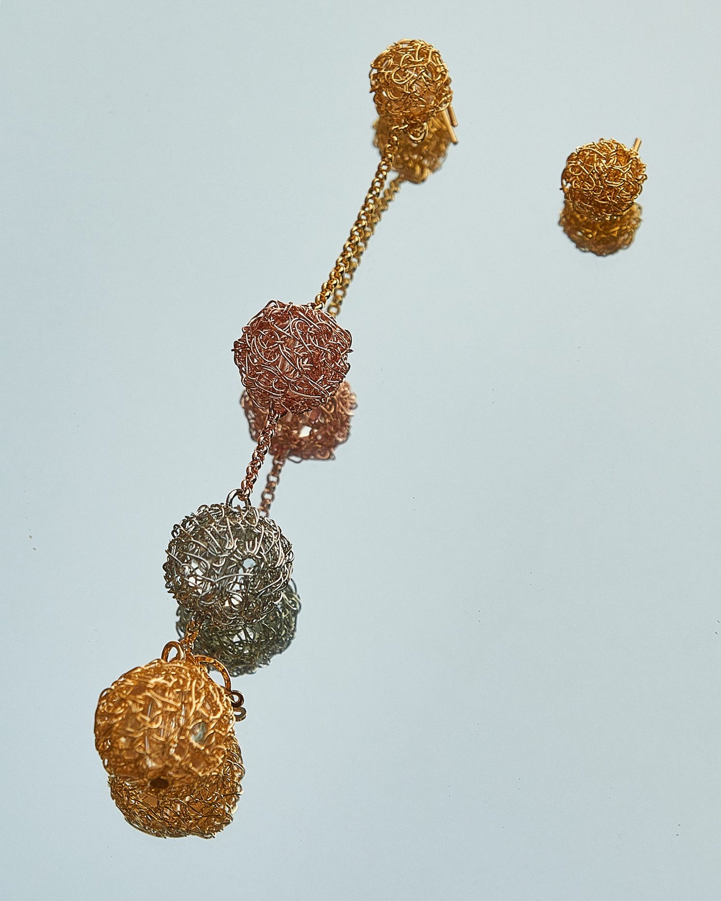 Brinco de Crochê Uni Lateral Trio Gold