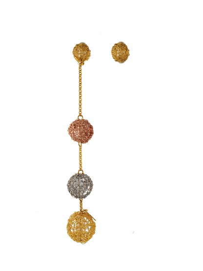 Brinco de Crochê Uni Lateral Trio Gold