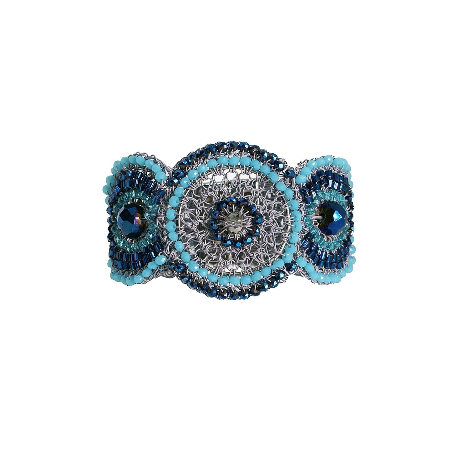 Bracelete de Crochê Cold Blue