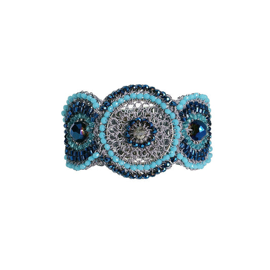 Bracelete de Crochê Cold Blue