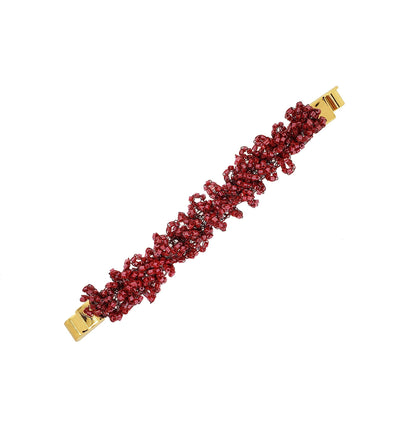 Bracelete de Crochê Fru-fru Vermelho Mystic Forest