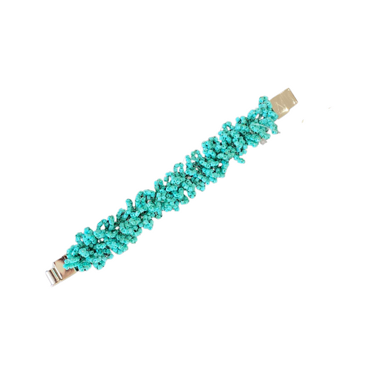 Bracelete de Crochê Fru-fru Turquesa Sale