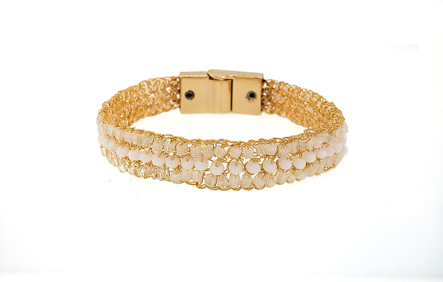 Bracelete de Crochê Narrow Off White