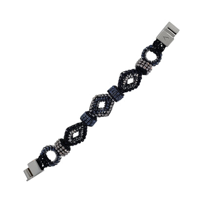 Bracelete de Crochê Diamond Suit Wild Cards Preto