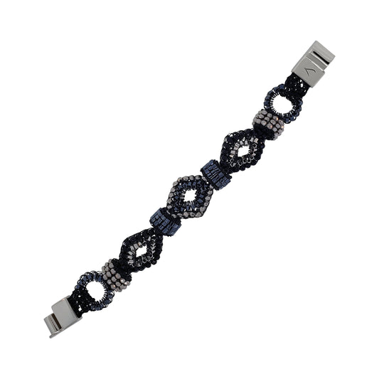 Bracelete de Crochê Diamond Suit Wild Cards Preto
