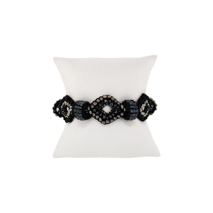 Bracelete de Crochê Diamond Suit Wild Cards Preto