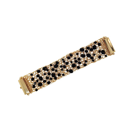 Bracelete de Crochê Ponto de Luz Fina Black