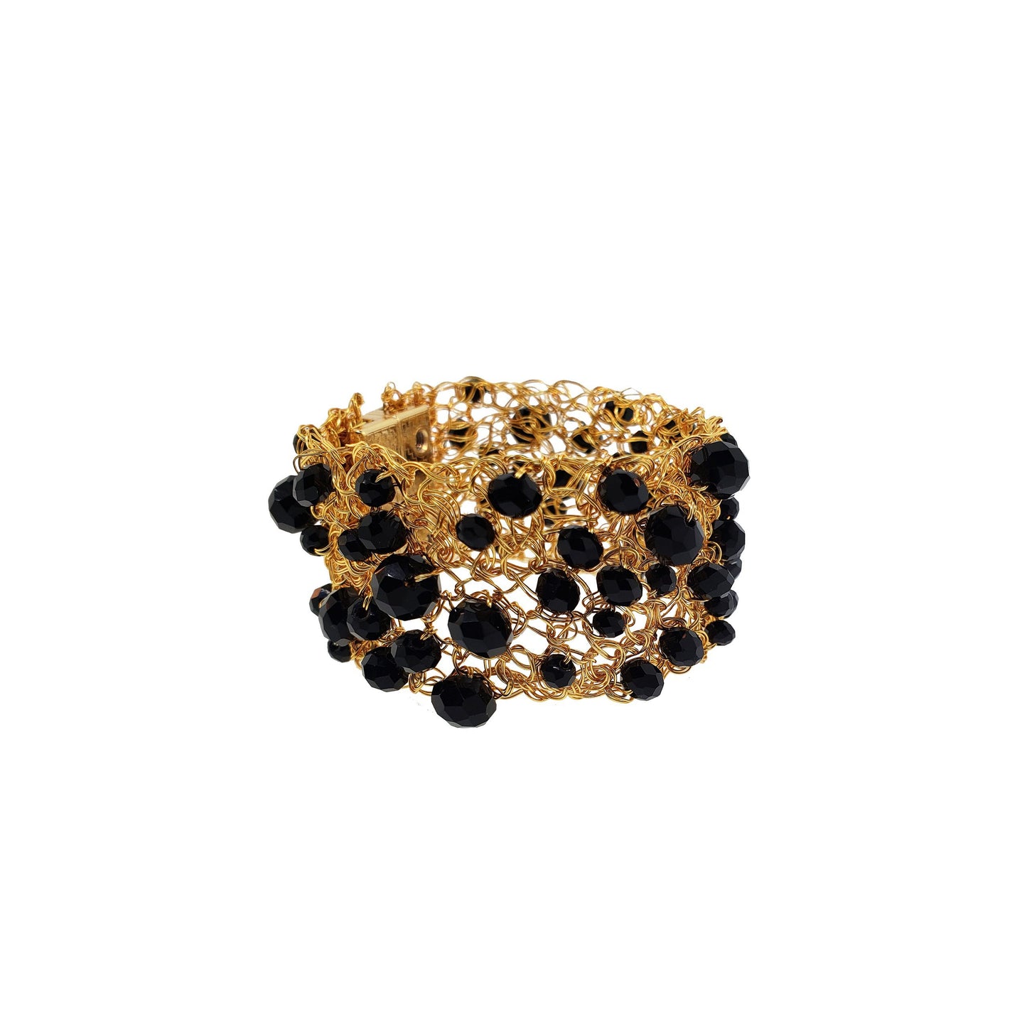Bracelete de Crochê Ponto de Luz Fina Black