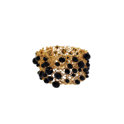 Bracelete de Crochê Ponto de Luz Fina Black