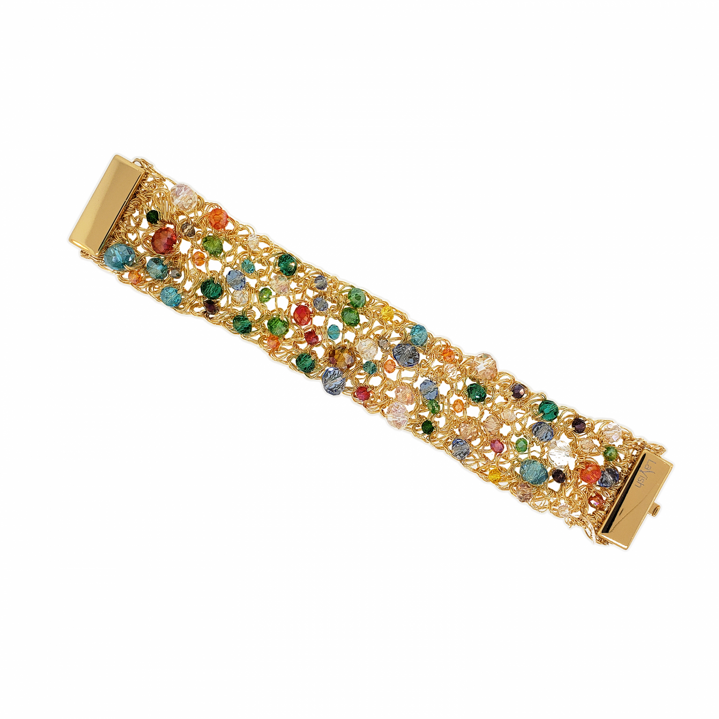 Bracelete de Crochê Ponto de Luz Fina Multicolor