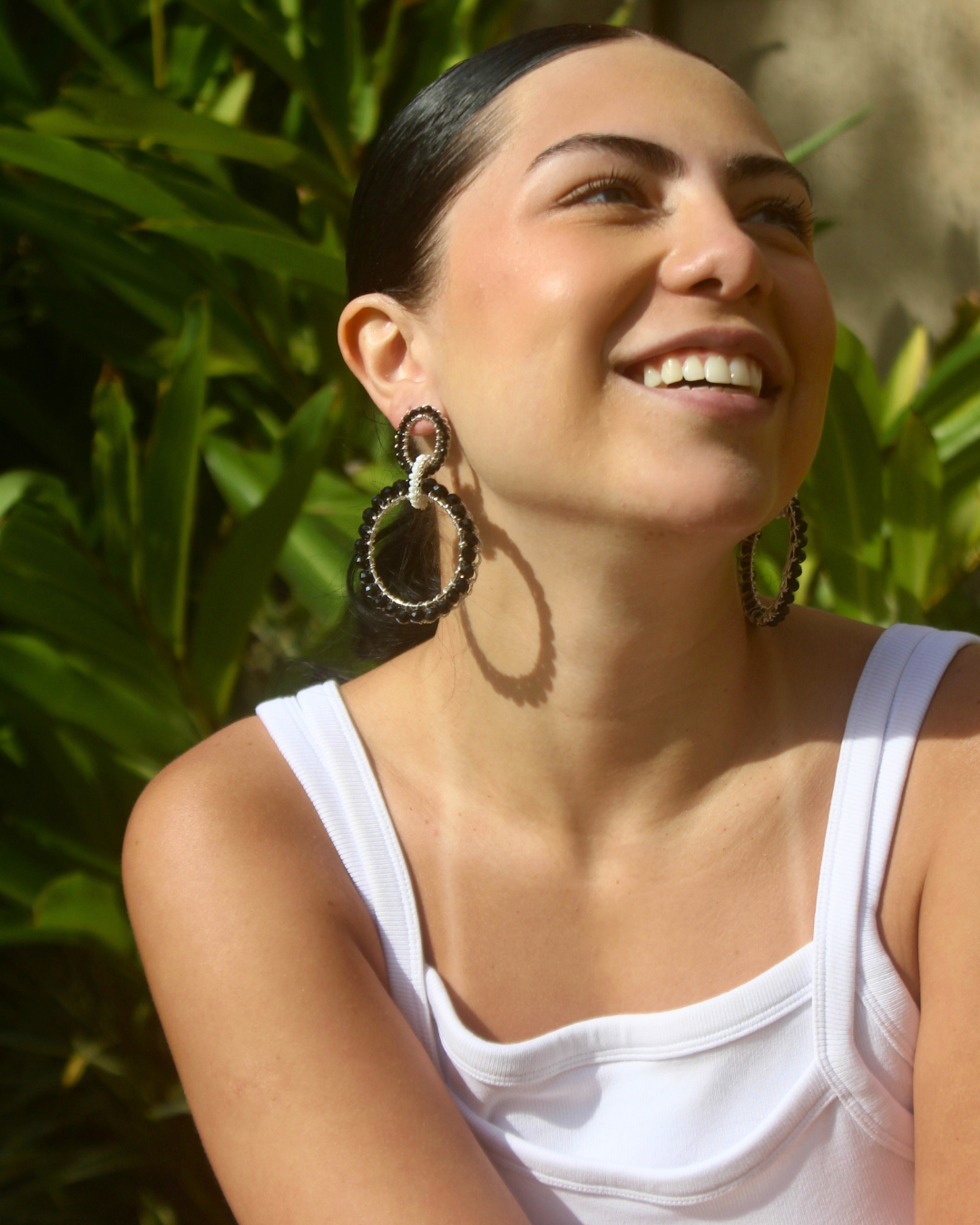 Brinco de Crochê Lola Maxi Black and White