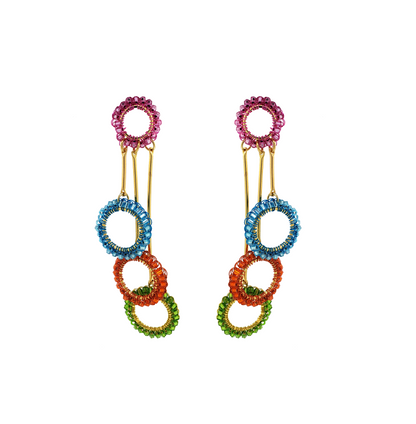 Brinco de Crochê Tri Argolas Confetti Collection