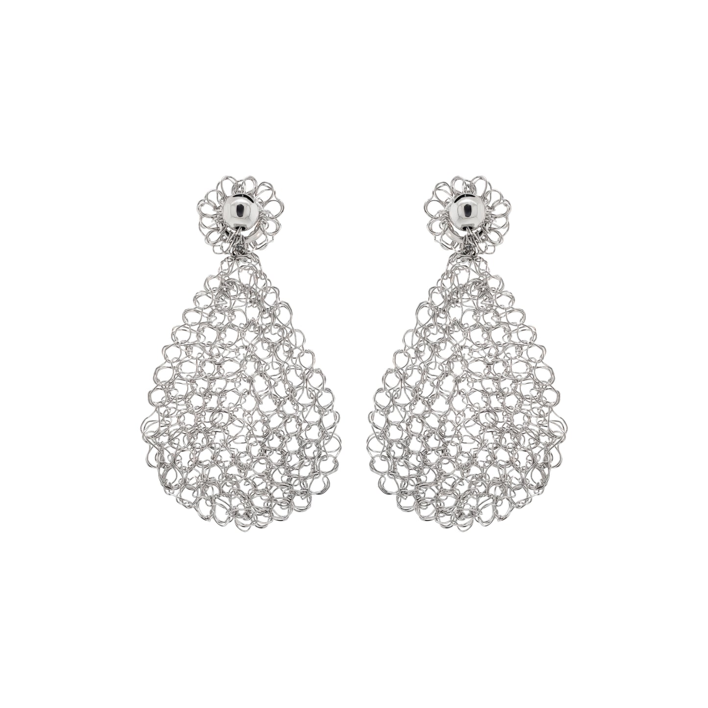 Brinco de Crochê Gota Pequena Palladium