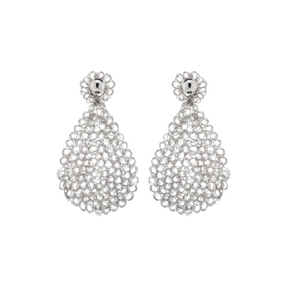 Brinco de Crochê Gota Pequena Palladium